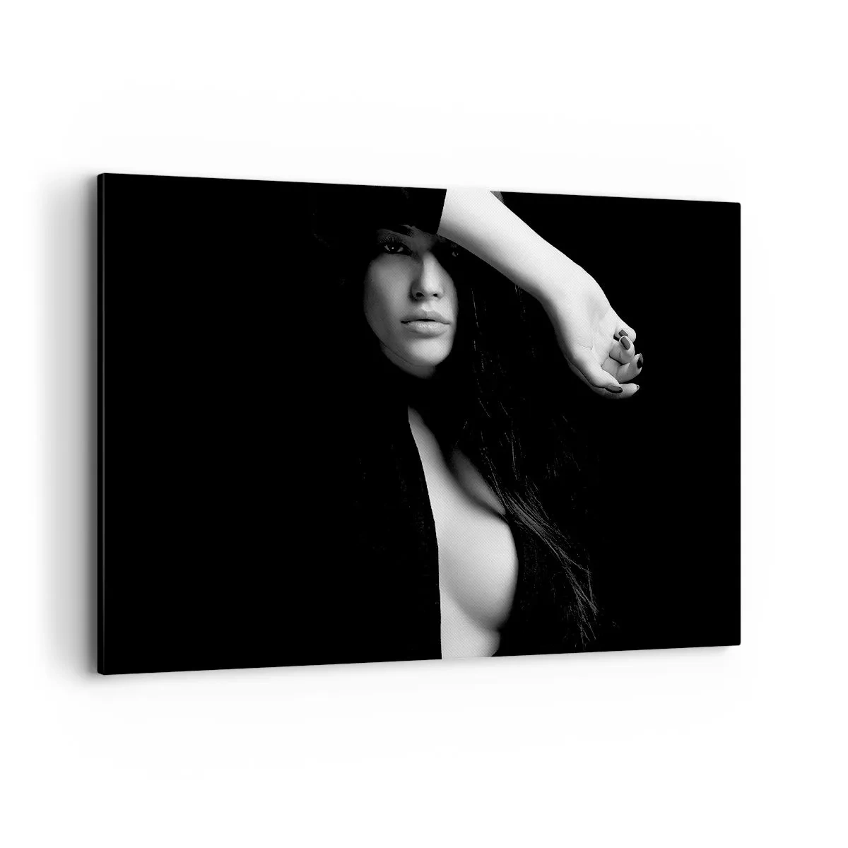 Quadro su tela - Stampe su Tela - Ritratto elegante di una donna in bianco e nero - 120x80cm - Scuola di seduzione - Decorazione murale moderna per soggiorno e camera da letto ARTTOR