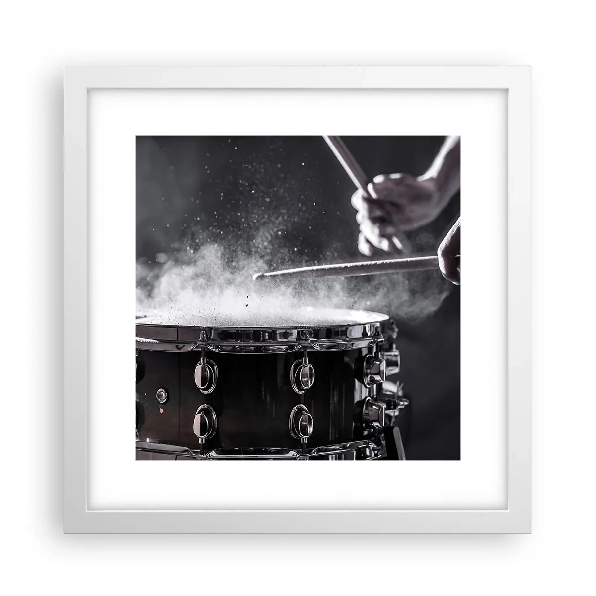 Poster in cornice bianca - Il polso della musica - 30x30 cm