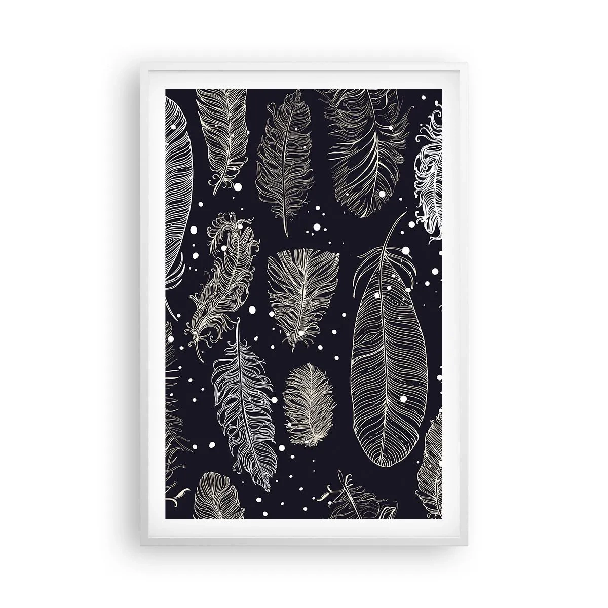 Poster in cornice bianca - Pizzo piumato - 61x91 cm