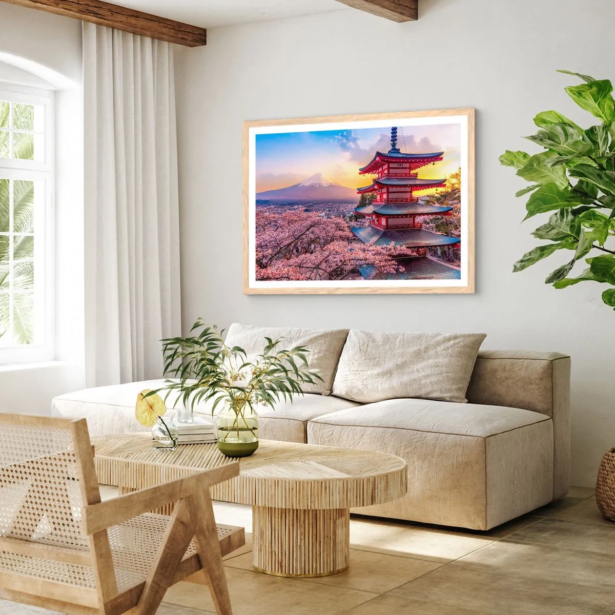 Poster in cornice rovere chiaro - L'essenza dell'anima giapponese - 70x50 cm