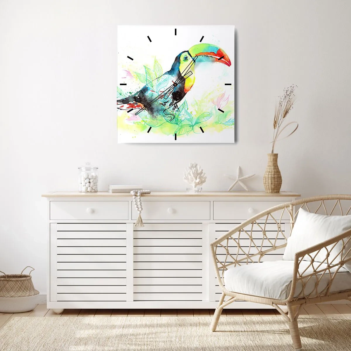 Orologio da parete - Orologio in Vetro - Colorato come l'America del Sud - 40x40 cm