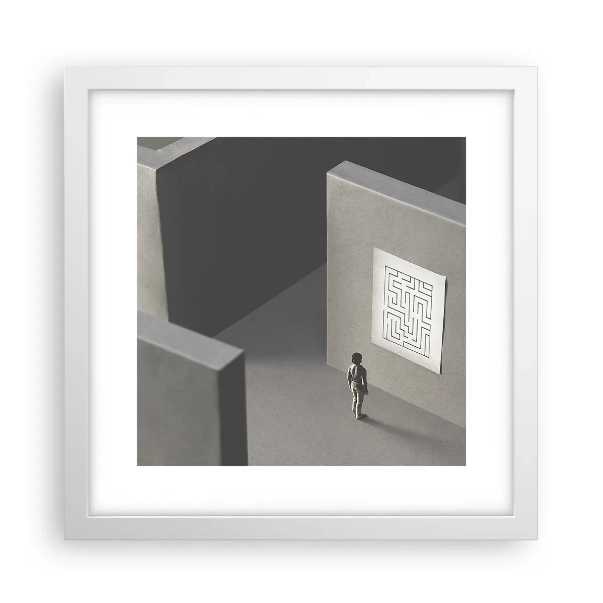 Poster in cornice bianca - Ma dove mi trovo? - 30x30 cm