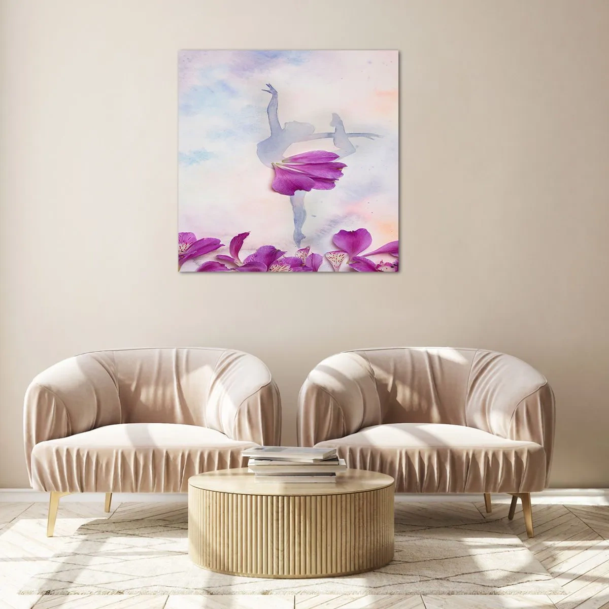 Quadro su vetro - Delicata come un fiore - 70x70 cm