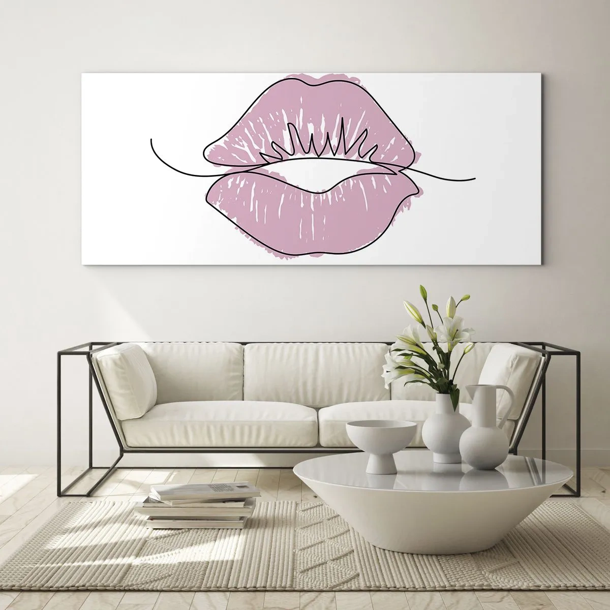 Quadro su vetro - Pronti al bacio? - 100x40 cm