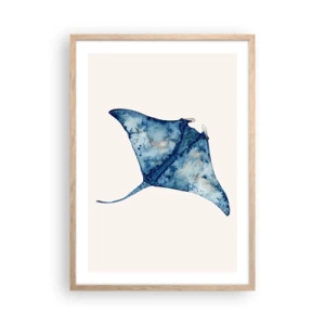 Poster in cornice rovere chiaro - Vita nel blu - 50x70 cm