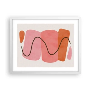 Poster in cornice bianca - Il delicato movimento delle forme - 50x40 cm