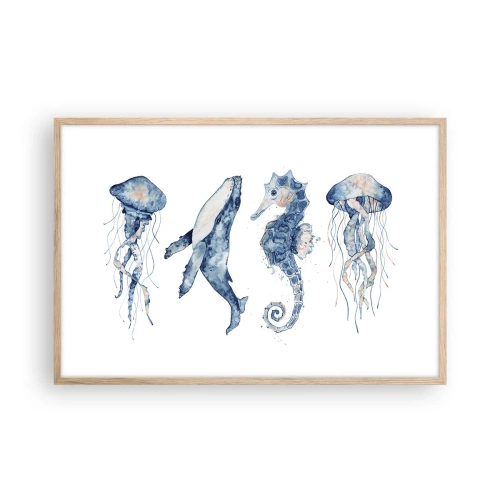 Poster in cornice rovere chiaro - Meraviglie del mare - 91x61 cm