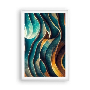 Poster in cornice bianca - I meandri del blu - 61x91 cm