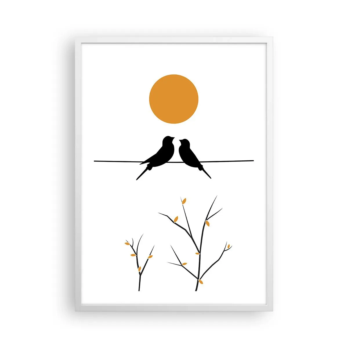 Poster in cornice bianca - Sera da usignoli - 50x70 cm