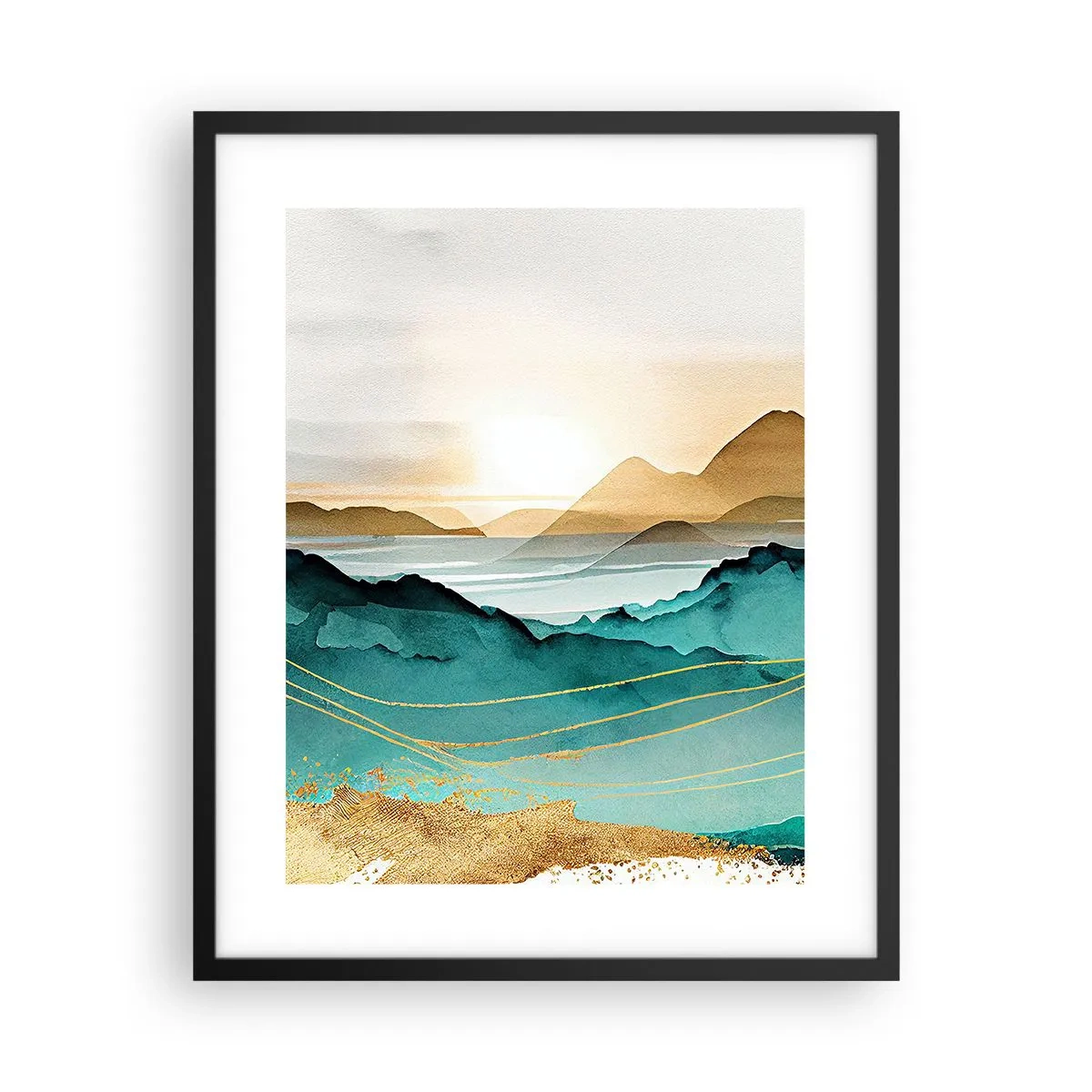 Poster in cornice nera - Paesaggio ai confini dell'astrazione - 40x50 cm