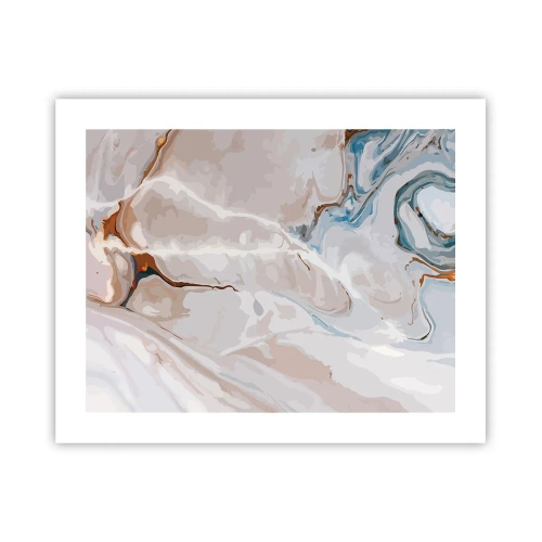 Poster - Meandri blu sotto il bianco - 50x40 cm