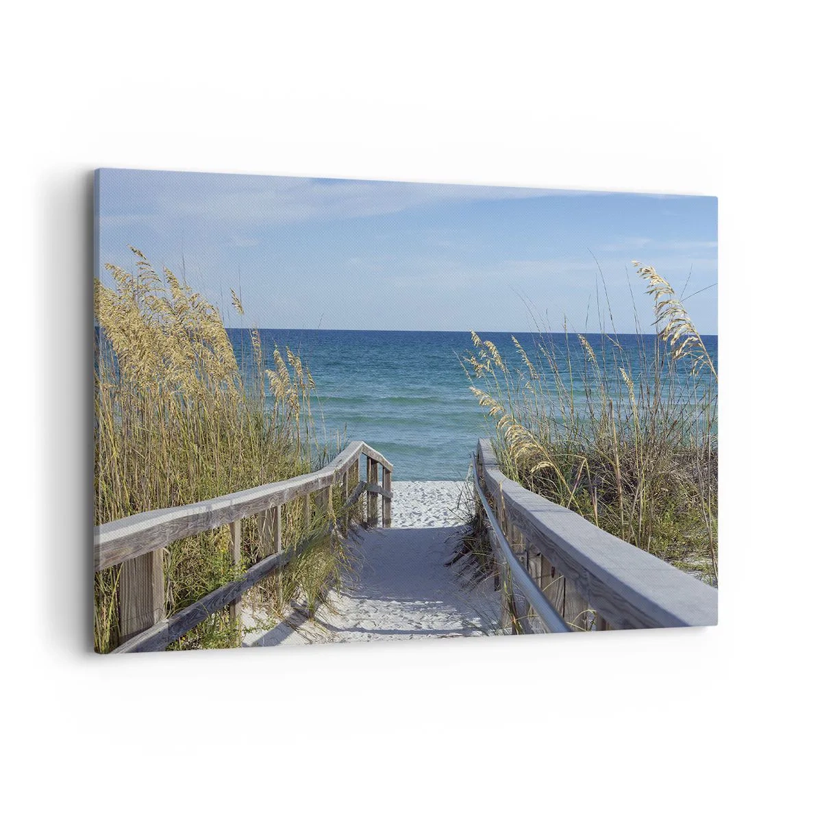 Quadro su tela - Stampe su Tela - Sentiero per la spiaggia con vista mare - 100x70cm - Al sole, al vento - Decorazione murale moderna per soggiorno e camera da letto ARTTOR