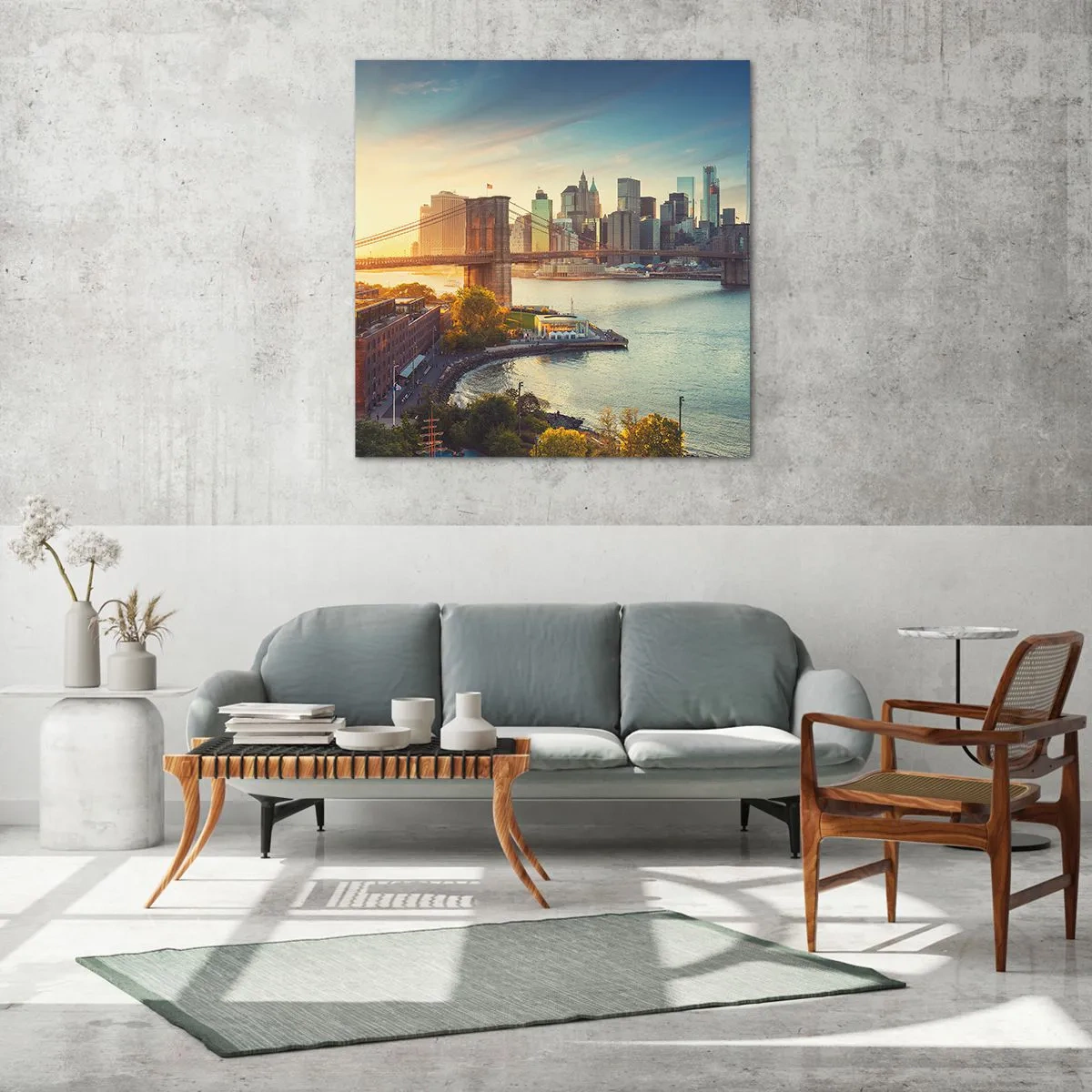 Quadro su vetro - L'alba nella grande città - 50x50 cm