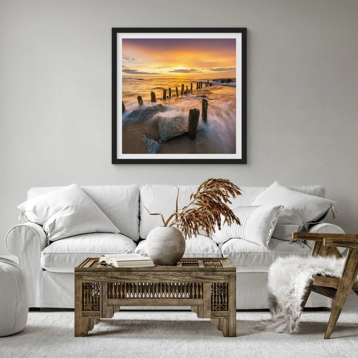 Poster in cornice nera - La bellezza selvatica del Baltico - 30x30 cm