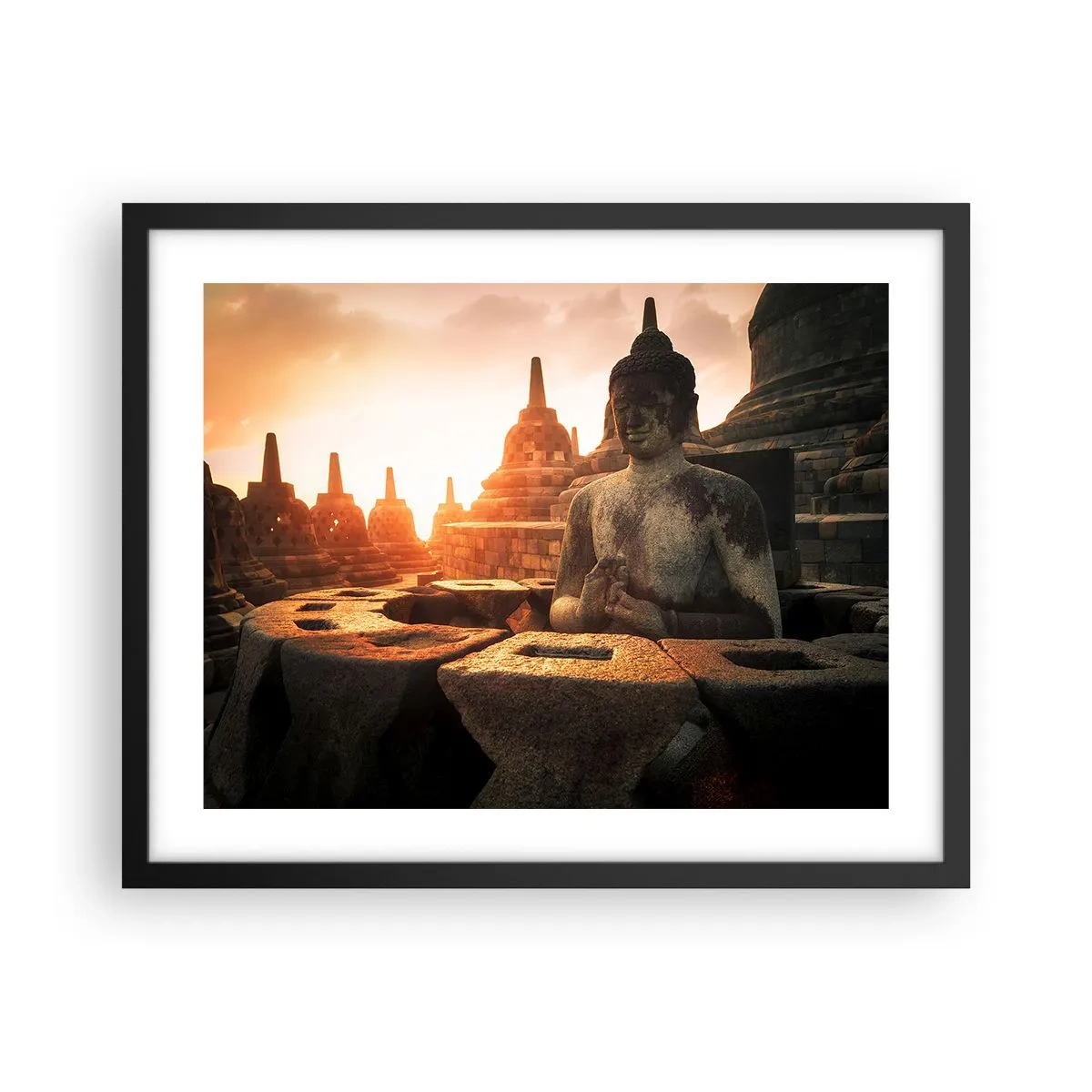 Poster in cornice nera - La pagoda della grande saggezza - 50x40 cm