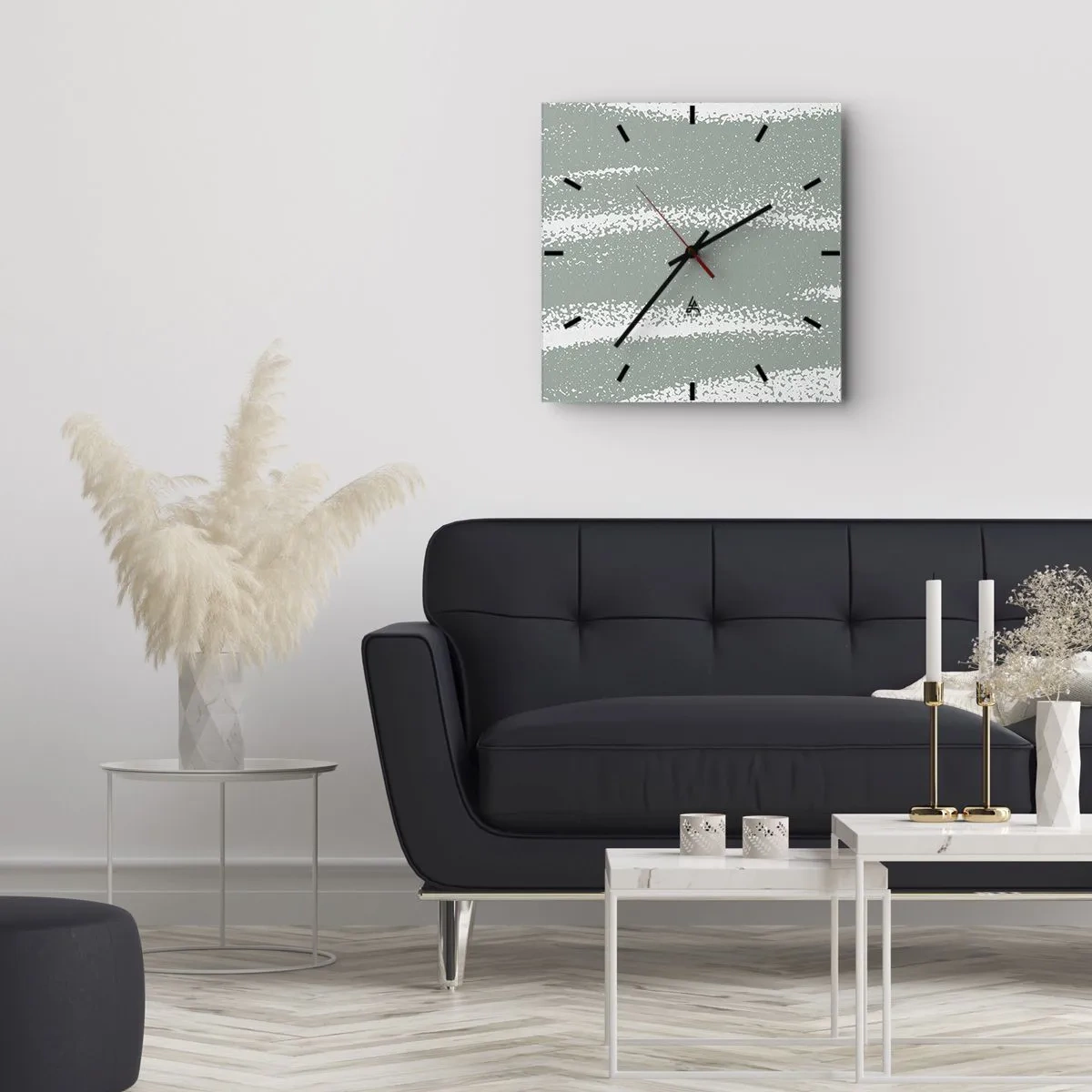 Orologio da parete - Orologio in Vetro - Astrazione in clima invernale - 40x40 cm