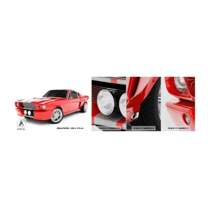 Campione di Fotomurale Premium Sand - Mustang veloce come il vento - Settore automobilistico, Macchina vintage, Auto Mustang del 1967 - 100x30 cm