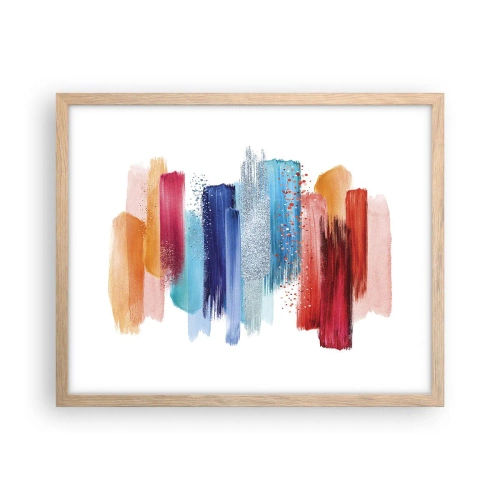 Poster in cornice rovere chiaro - In alto e in basso - 50x40 cm