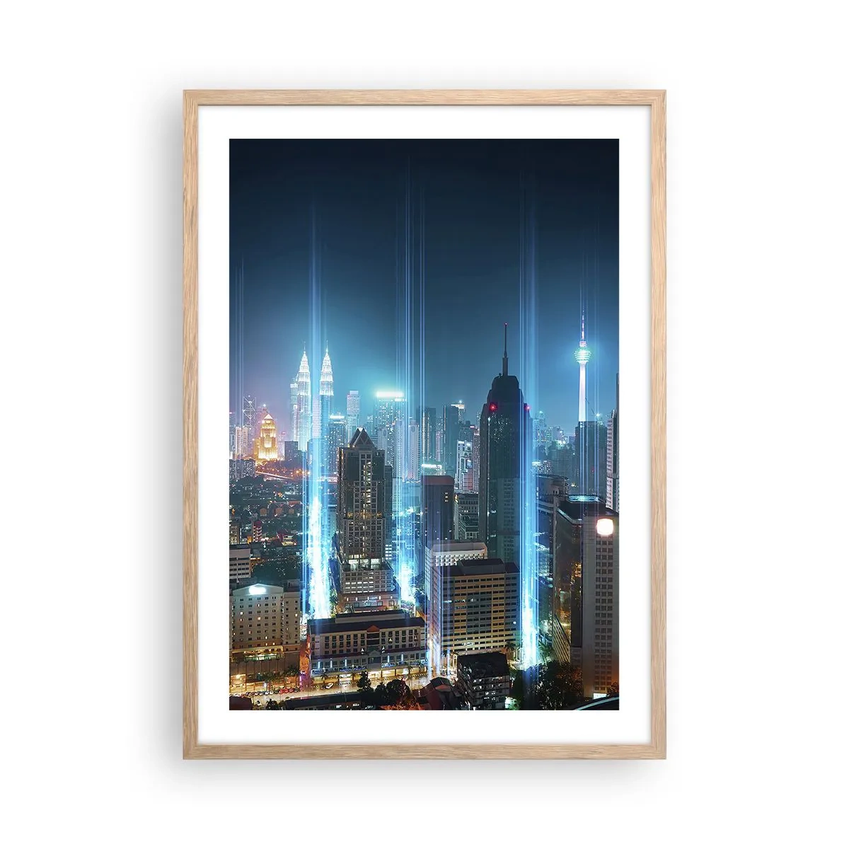 Poster in cornice rovere chiaro - Da Berlino al cielo - 50x70 cm