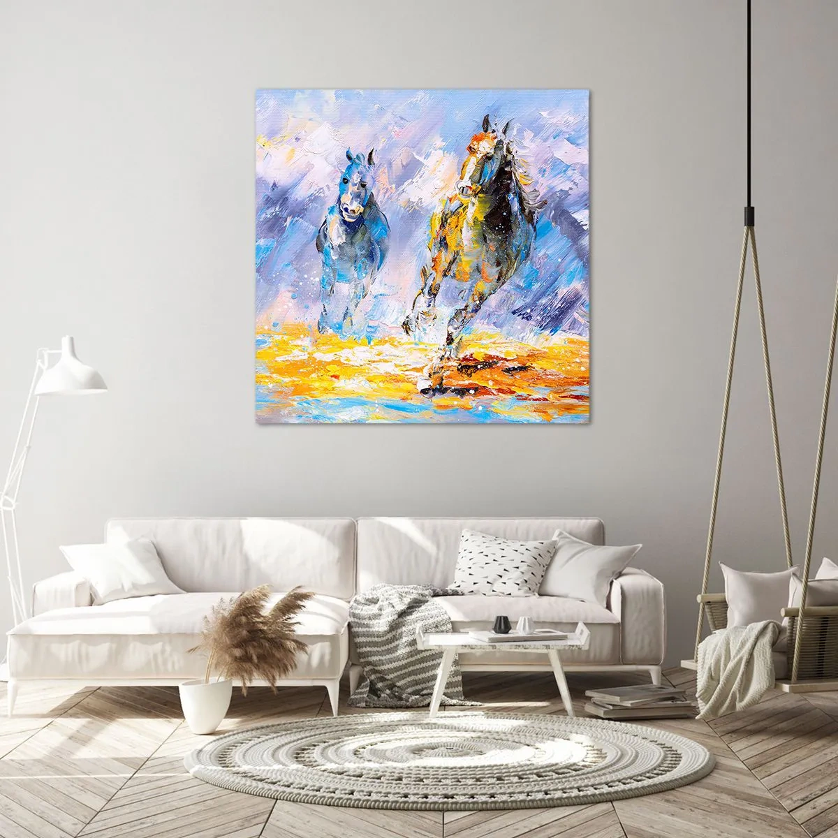 Quadro su tela - Stampe su Tela - Al galoppo nella luce - 70x70 cm