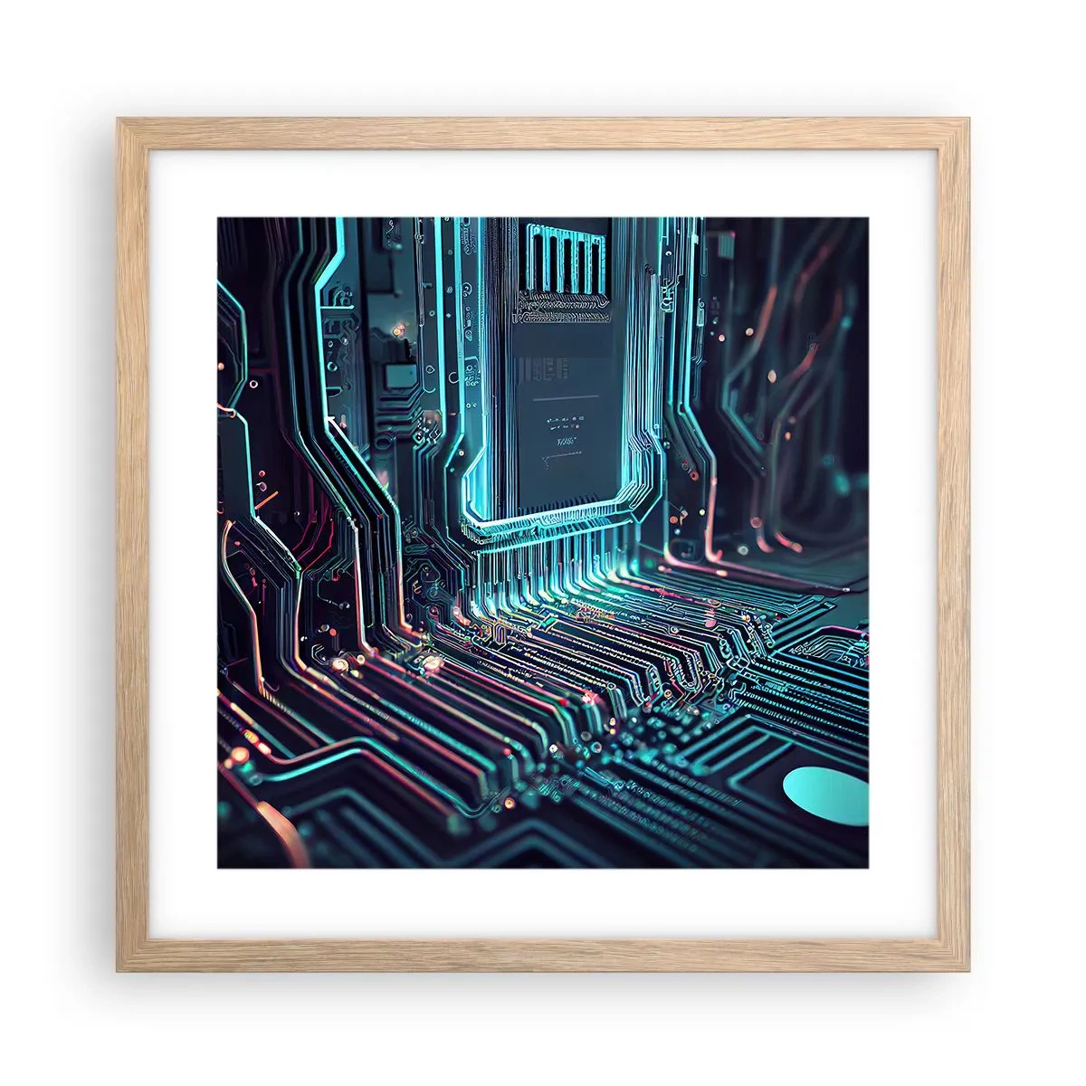 Poster in cornice rovere chiaro - Sto pensando qualcosa... - 40x40 cm