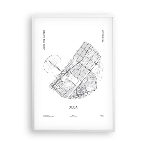 Poster in cornice bianca - Anatomia di Dubai - 70x100 cm