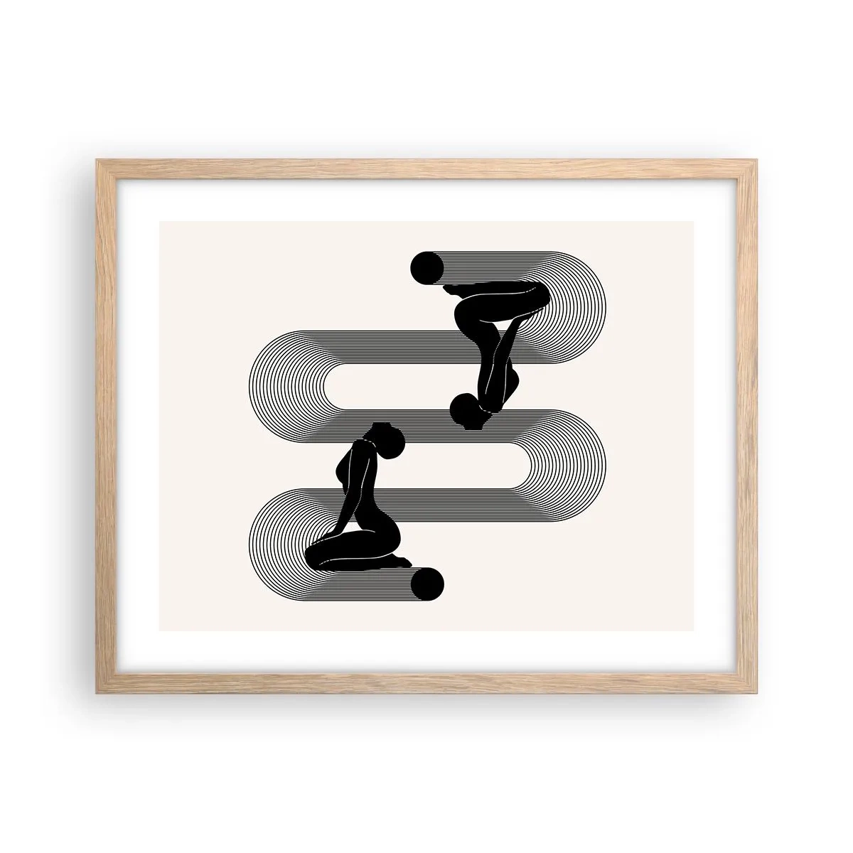 Poster in cornice rovere chiaro - Simmetria sensuale - 50x40 cm