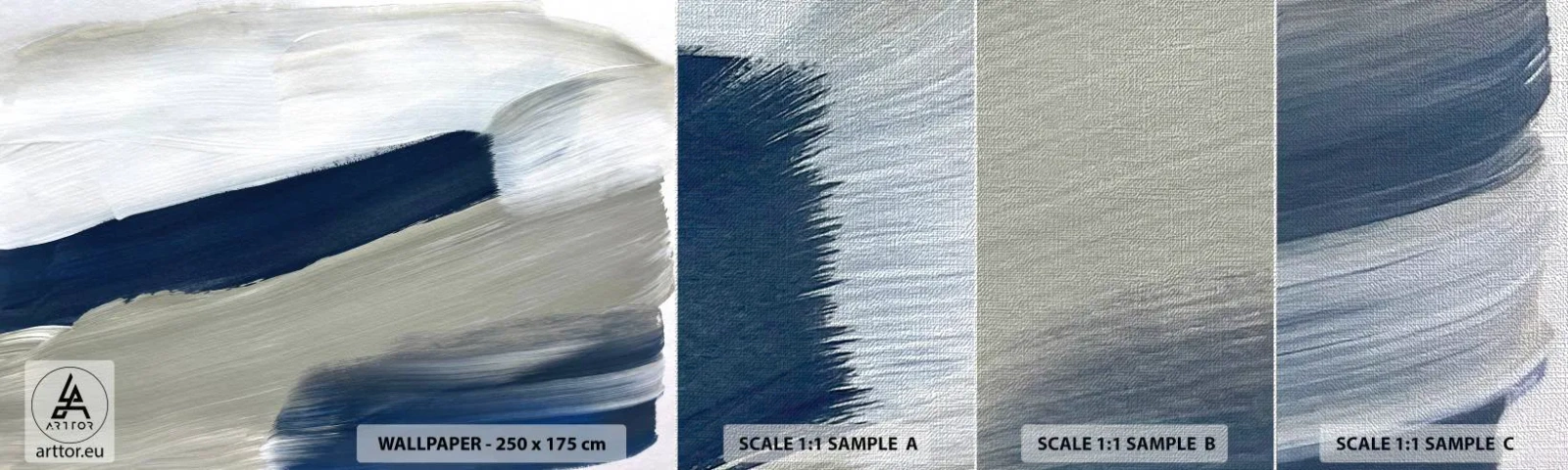 Campione di Fotomurale Premium Canvas - Incontro con il bianco - Pezzo, Minimalista, Moderno - 100x30 cm