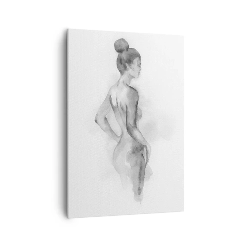 Quadro su tela - Stampe su Tela - Schizzo ad acquerello di una silhouette femminile - 70x100cm - Bella come un quadro - Decorazione murale moderna per soggiorno e camera da letto ARTTOR