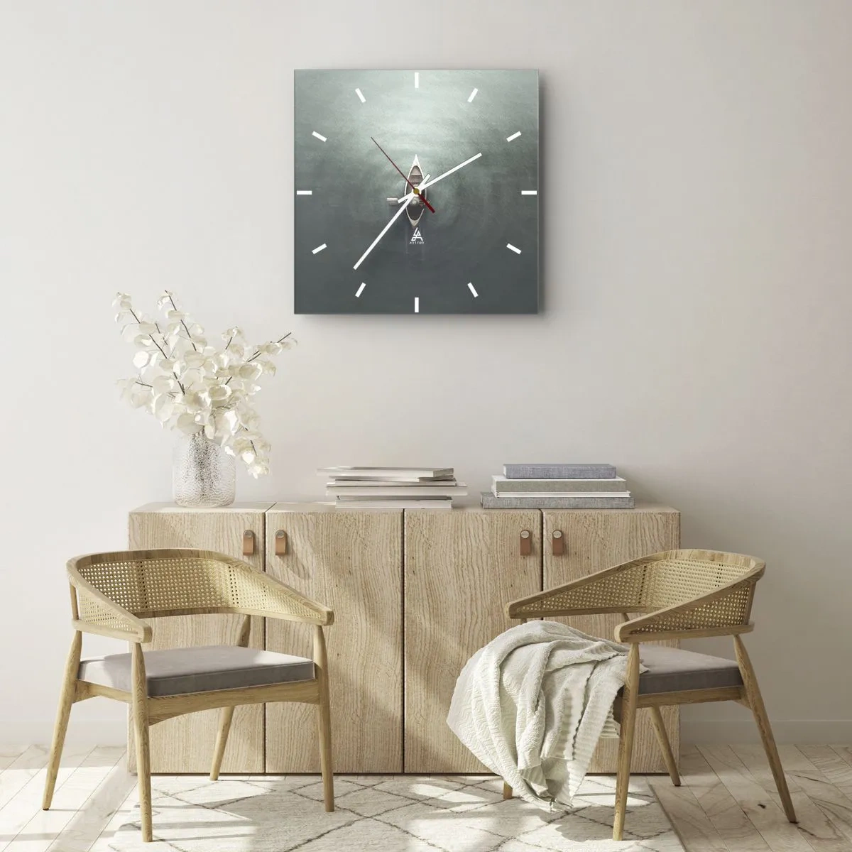 Orologio da parete - Orologio in Vetro - Nel lago al chiaro di luna - 40x40 cm