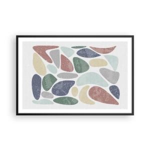 Poster in cornice nera - Mosaico di colori incipriati - 91x61 cm