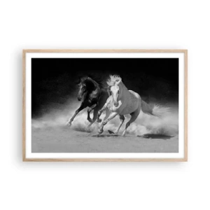 Poster in cornice rovere chiaro - Il galoppo della libertà - 91x61 cm