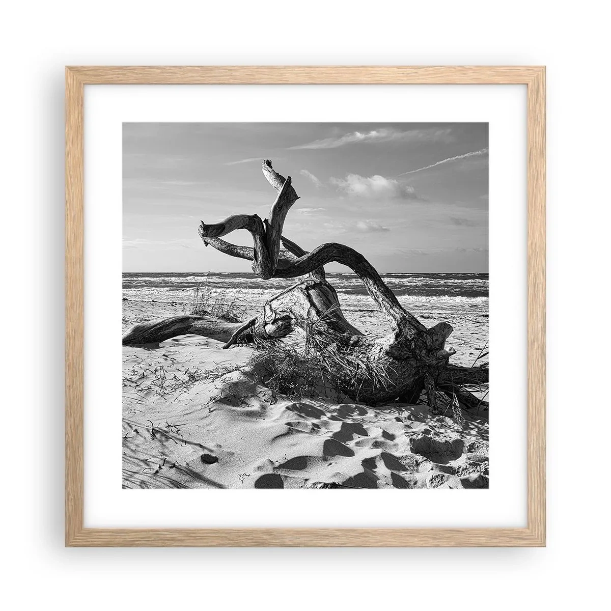 Poster in cornice rovere chiaro - Scolpito dal mare - 40x40 cm