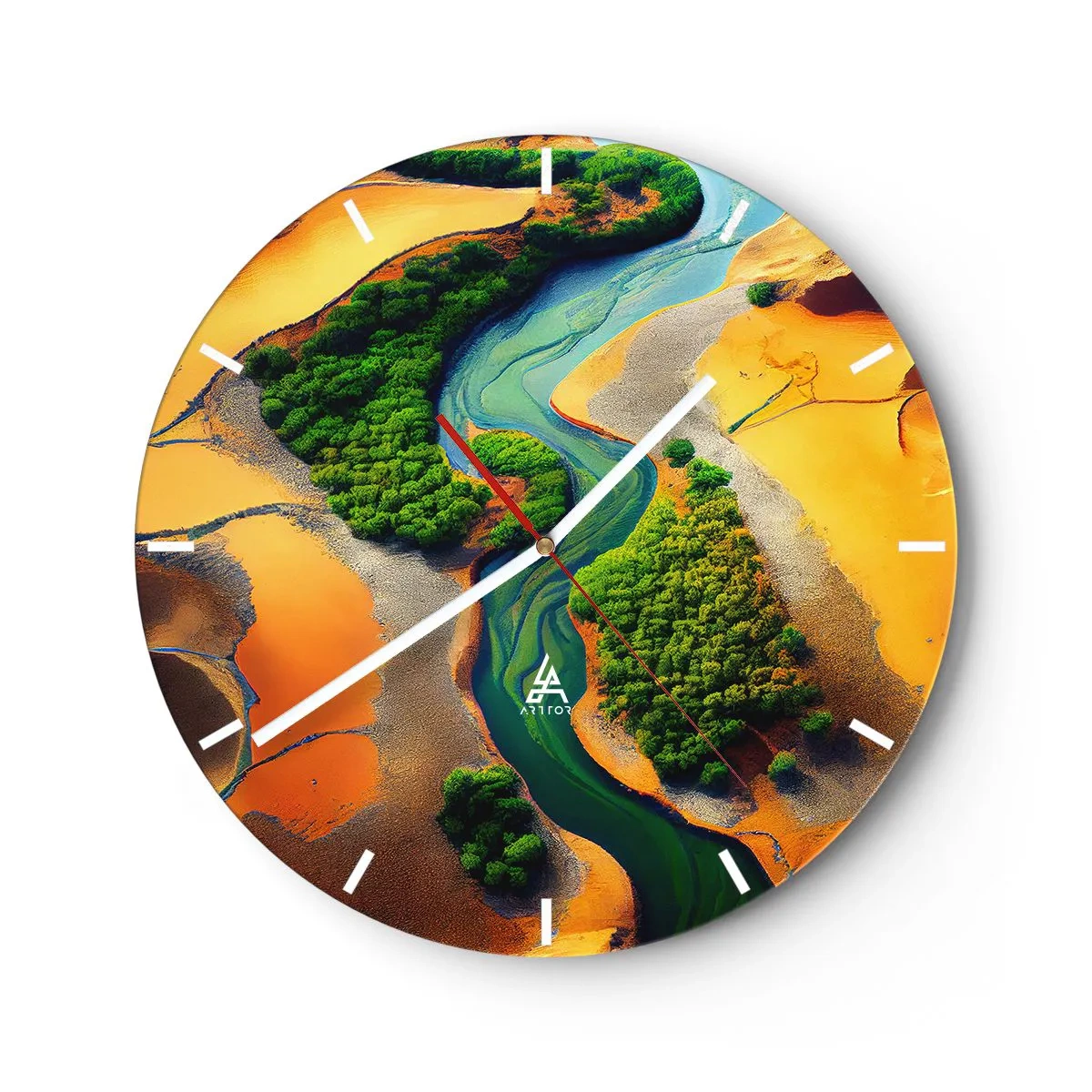 Orologio da parete - Orologio in Vetro - Il fiume della vita - 40x40 cm