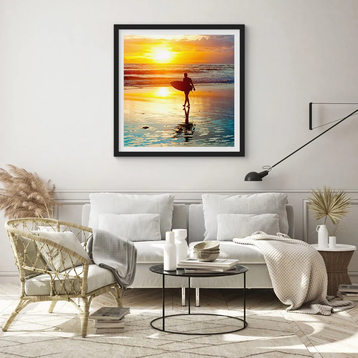 Poster in cornice nera - Il ritorno del guerriero - 40x40 cm