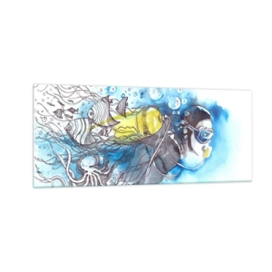 Quadro su vetro - Il grande blu - 100x40 cm
