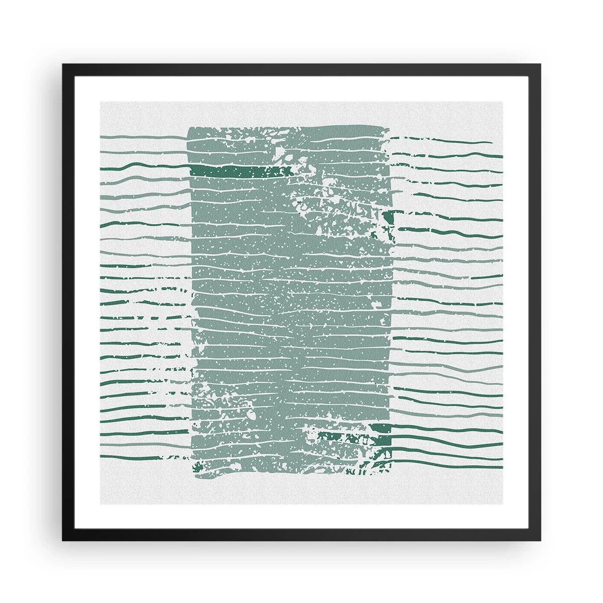 Poster in cornice nera - Astrazione marina - 60x60 cm