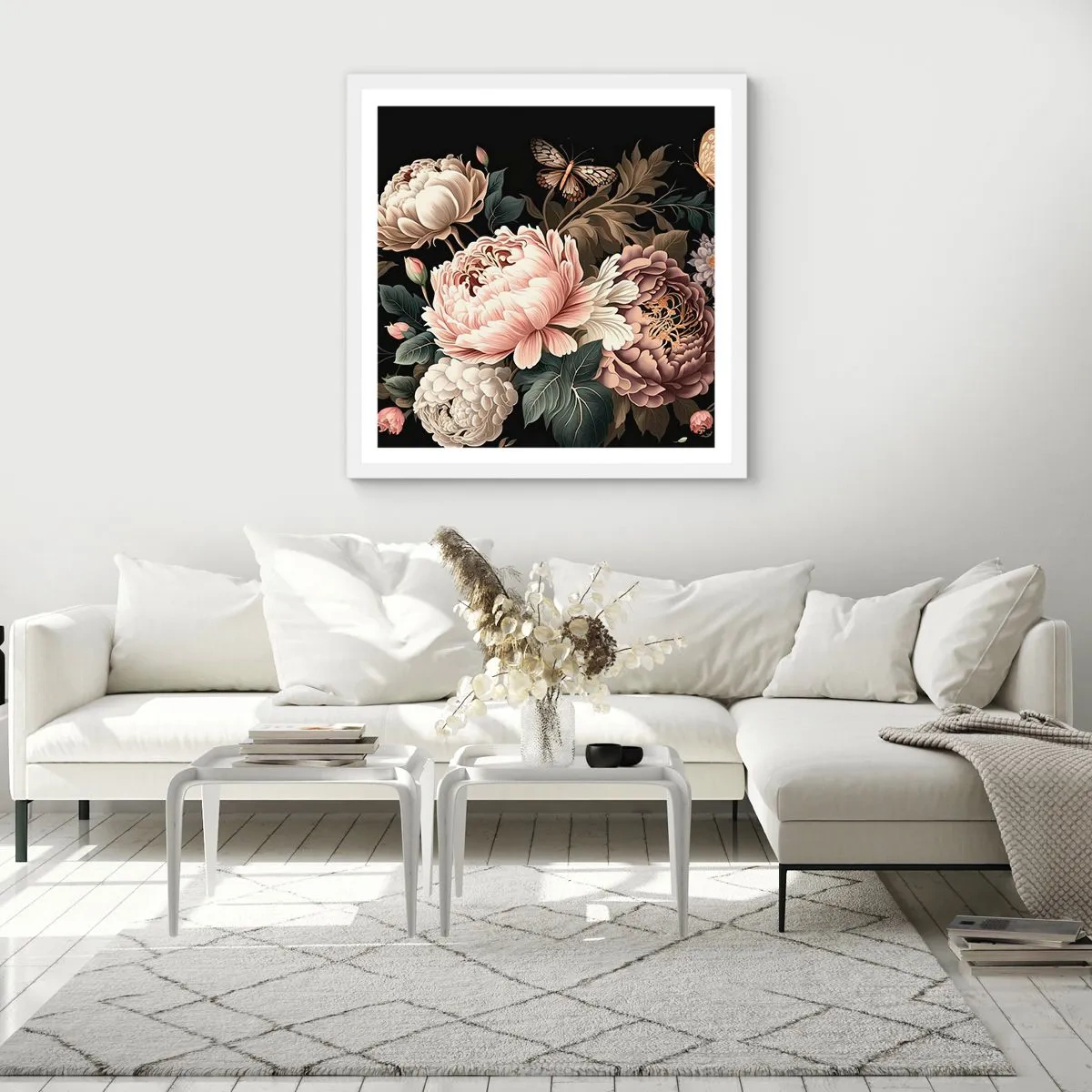 Poster in cornice bianca - In stile barocco - 30x30 cm