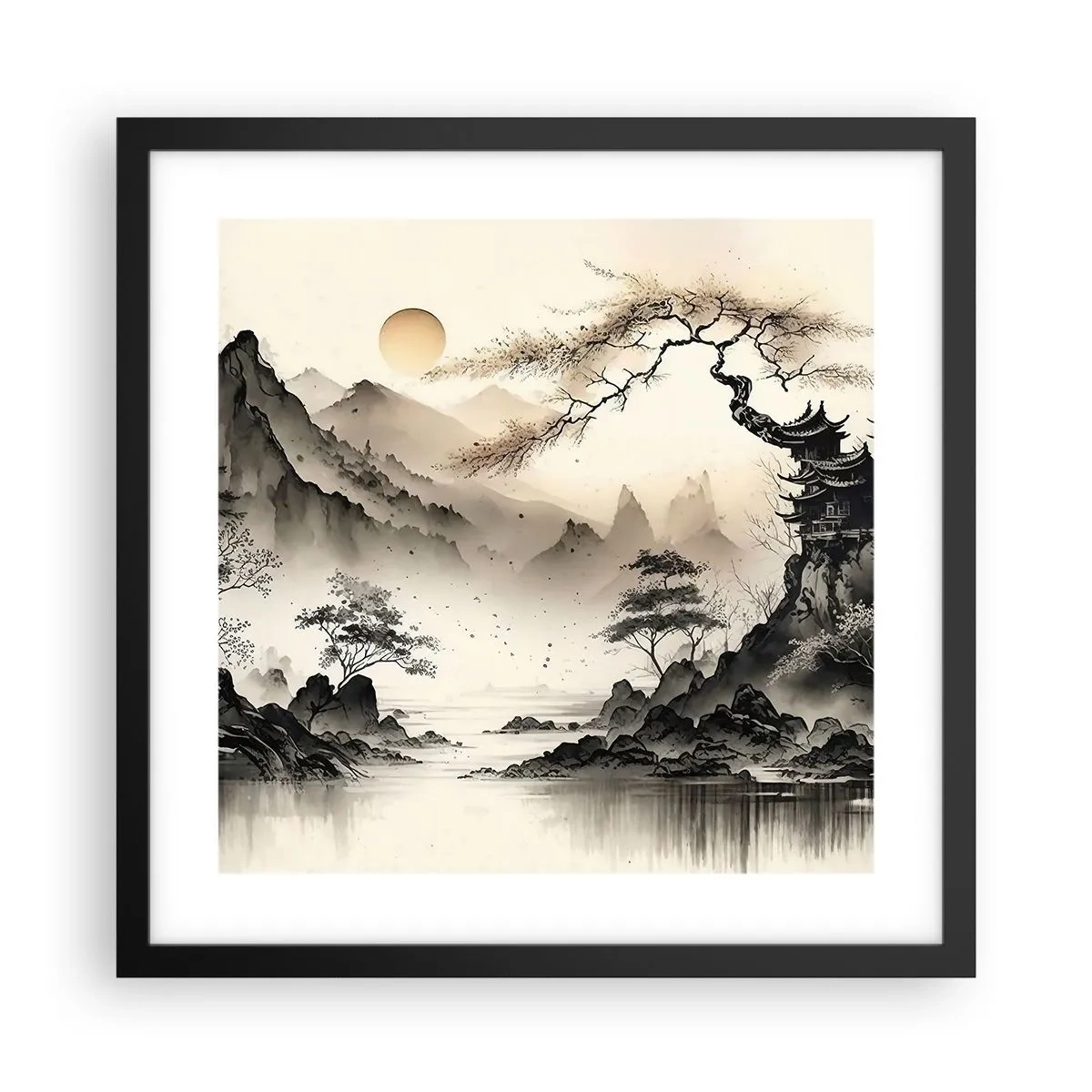 Poster in cornice nera - Il fascino irripetibile dell'oriente - 40x40 cm