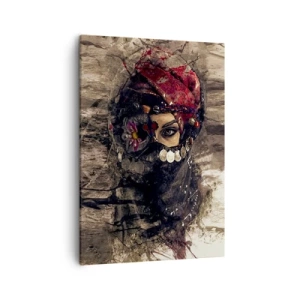 Quadro su tela - Stampe su Tela - Ritratto artistico di una donna in abiti orientali su uno sfondo astratto. - 50x70cm - Quantomeno inquietante - Decorazione murale moderna per soggiorno e camera da letto ARTTOR