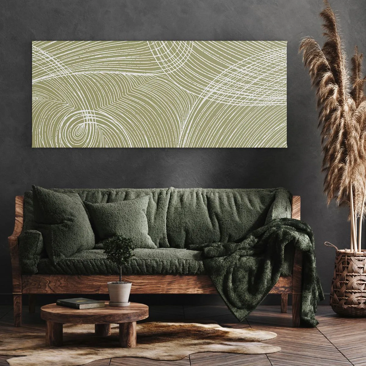 Quadro su tela - Stampe su Tela - Astrazione intricata in bianco - 100x40 cm