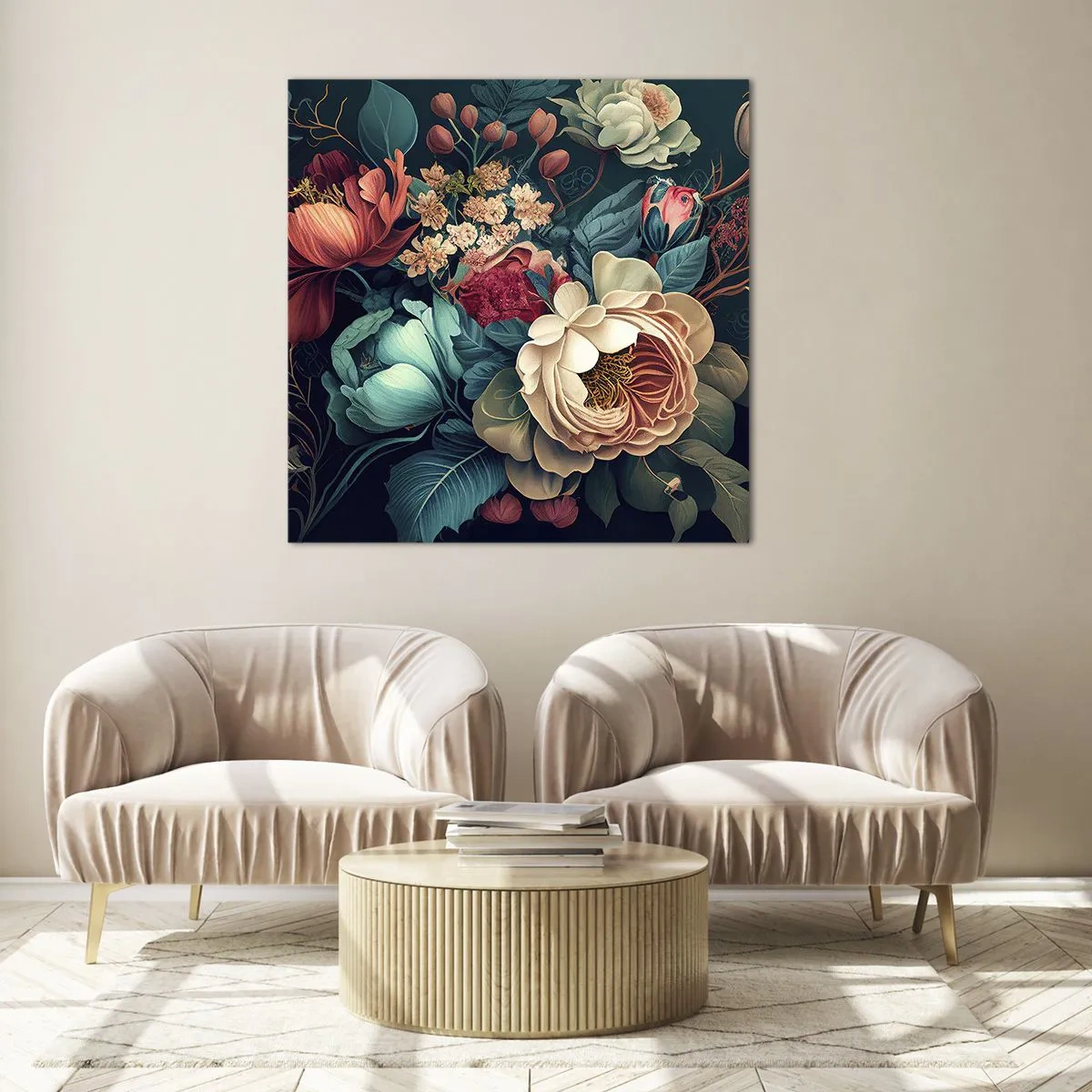 Quadro su vetro - Il fascino del 19esimo secolo - 60x60 cm