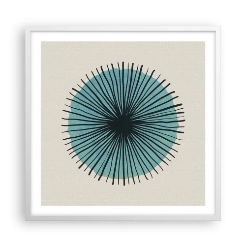 Poster in cornice bianca - Radiosamente nel blu - 60x60 cm