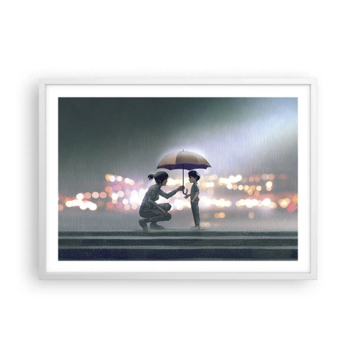 Poster in cornice bianca - E già tutto va bene - 70x50 cm