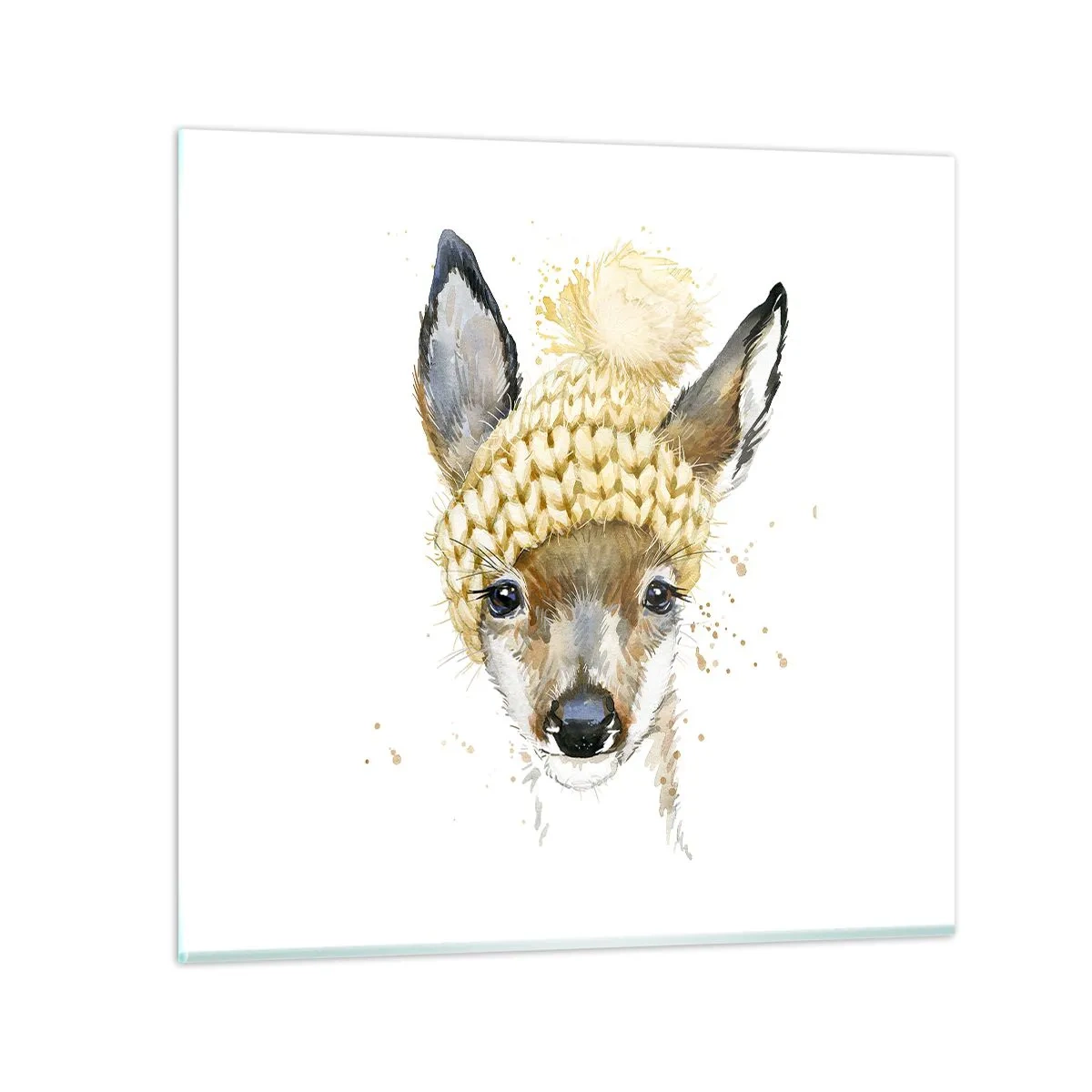 Quadro su vetro - L'inverno nel bosco innevato - 70x70 cm