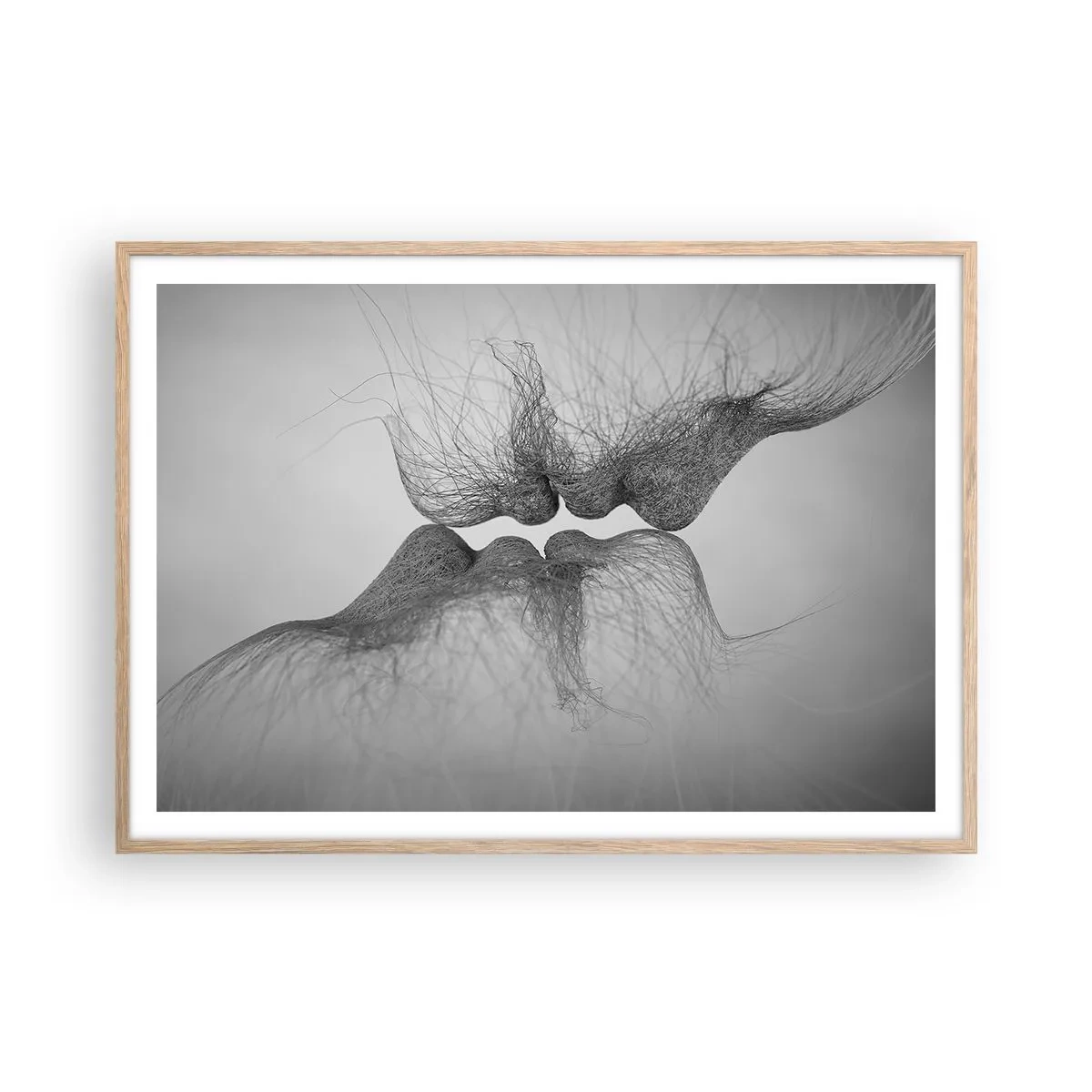 Poster in cornice rovere chiaro - Il bacio del vento - 100x70 cm
