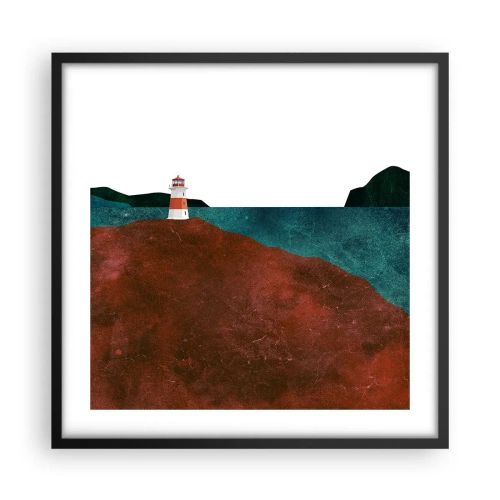 Poster in cornice nera - Contemplando il mare - 50x50 cm