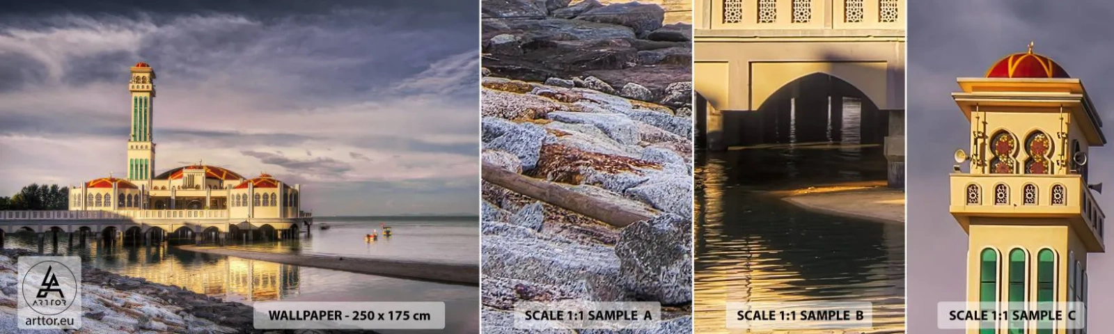 Campione Di Fotomurale Standard Eco - Il tempio della natura - Architettura, Malaysia, Paesaggio - 100x30 cm