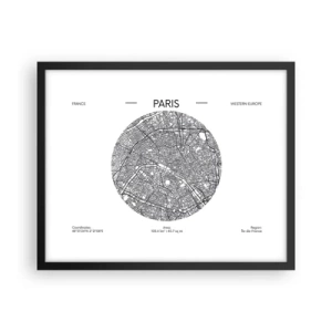 Poster in cornice nera - Anatomia di Parigi - 50x40 cm