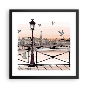 Poster in cornice nera - Sui tetti di Parigi - 40x40 cm
